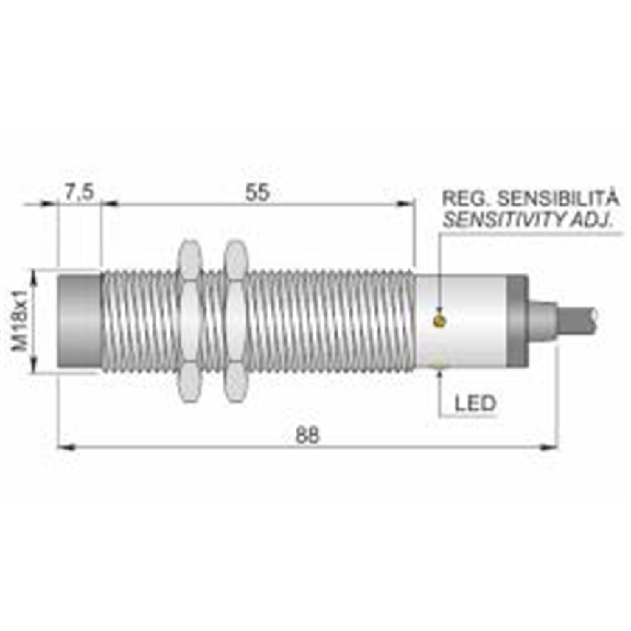 DPC M18 PNP NO+NF P10mm non noyé 10-40Vdc / Câble 2m - SC18SM-CE10 PNP NO+NC-Lire la description