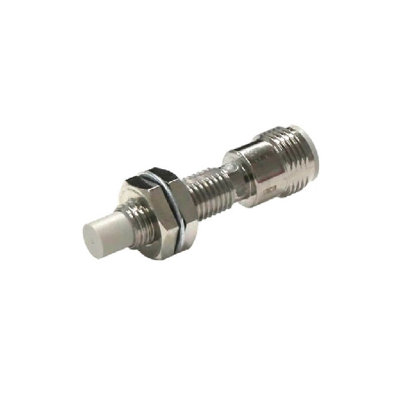 DPI M08 PNP NF P2mm non noyé 43(26)mm Inox 10-30Vdc M12 4P - E2E-X2MB28-M1-Lire la description