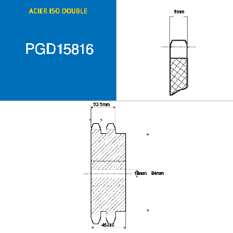 CMW - Rueda dentada pretaladrada - Acero - Dentado triple - 10B2 - 16 dientes - Paso 15,8 mm con agujero 16 mm-Leer más