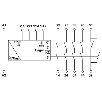 Relais de sécurité, 4 contacts NO, 1 contact NF - PSR-SCP- 24UC/ESA2/4X1/1X2/B-Lire la description