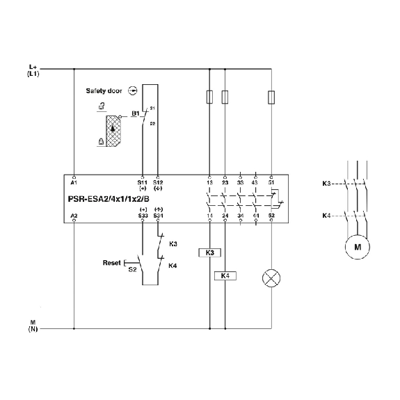 Relais de sécurité, 4 contacts NO, 1 contact NF - PSR-SCP- 24UC/ESA2/4X1/1X2/B-Lire la description