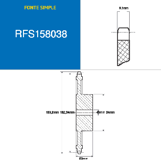 CMW - Rueda de fundición pretaladrada - Dentado simple - 10B1 - 38 dientes - Paso 15,8 mm con agujero 24 mm-Leer más