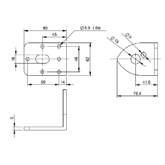 Support mural pour SmartLight, pour le logement de BNI I0L-802 - BAM MB-NI-016-800-1 (BAM0255)-Lire la description