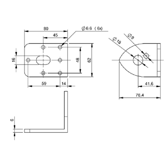 Support mural pour SmartLight, pour le logement de BNI I0L-802 - BAM MB-NI-016-800-1 (BAM0255)-Lire la description
