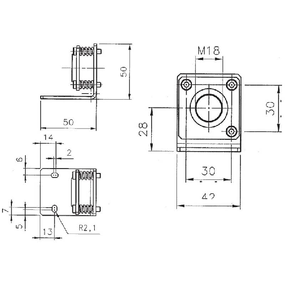 Support métallique orientable pour capteurs M18 - MICRO-18 Support métallique orientable pour capteurs M18 - MICRO-18-Lire la description