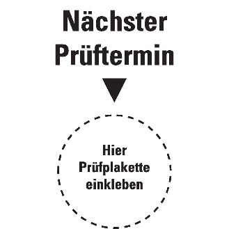 Kabelgrundplakette Nächster Prüftermin, Folie, selbstklebend, 20x100mm, 8/Bogen-Beschreibung lesen