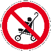 Verbotszeichen Kinderwagen verboten, DIN, Folie, selbstklebend, Ø 100mm Verbotszeichen Kinderwagen verboten, DIN, Folie, selbstklebend, Ø 100mm