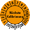 Prüfplakette Nächste Kalibrierung,25-28,orange,Folie,selbstkl.,Ø 15mm,10/Bogen