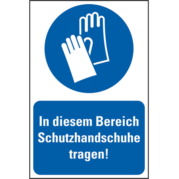 Gebots-Kombischild In diesem Bereich Schutzhandschuhe..., Kunststoff, 200x300mm Gebots-Kombischild In diesem Bereich Schutzhandschuhe..., Kunststoff, 200x300mm-Beschreibung lesen