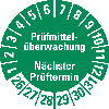 Prüfplakette Prüfmittelüberwachung NP,26-31,grün,Folie,selbstkl.,Ø 30mm,10/Bogen