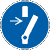 Gebotsschild Vor Wartung oder Reparatur freischalten, Aluminium, Ø 200mm, ASR A1.3, DIN EN ISO 7010 M021