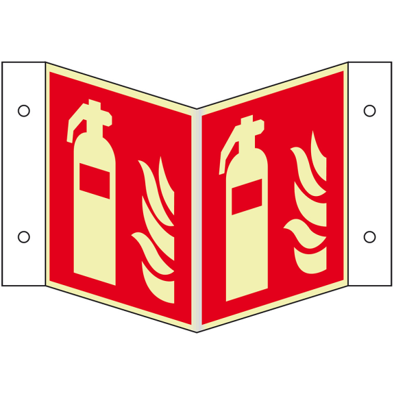 PERMALIGHT power langnachleuchtend Brandschutz Nasenschild Feuerlöscher, Aluminium, 200x200mm-Beschreibung lesen