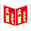 PERMALIGHT power langnachleuchtend Brandschutz Nasenschild Feuerlöscher, Aluminium, 200x200mm