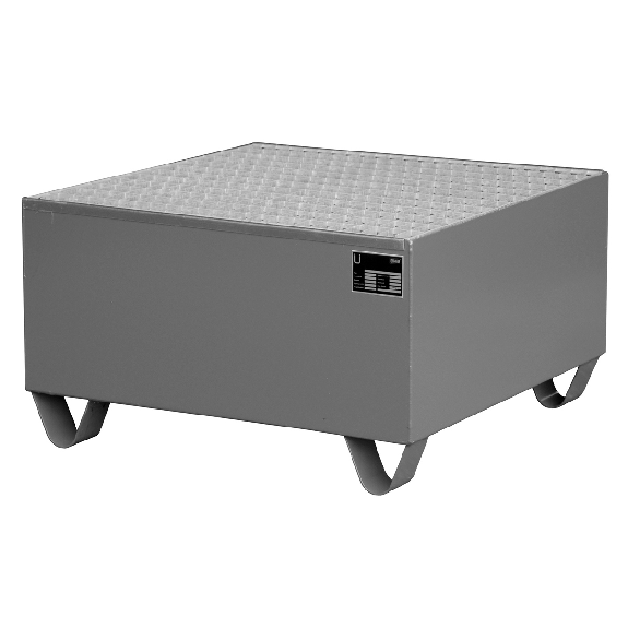 Bac de rétention Bauer 2002, gris souris avec grille et pieds de support-Leggi tutto