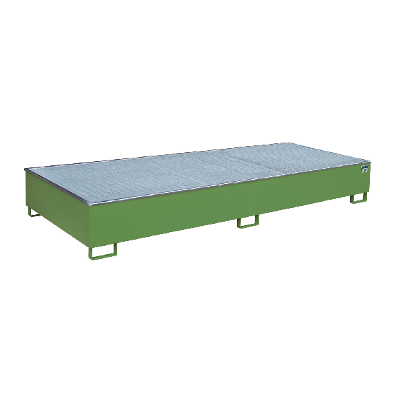 Bañera de estantería con inserto de PE RW-GR 3300-3 PE, lacado, Resedagrün-Leer más