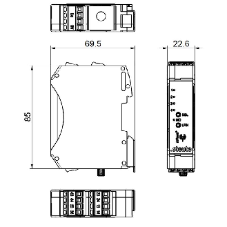 Récepteur 4-voies pour technologie SW868 - 1363011 | RF Rx SW868 4S 24VDC-Lire la description