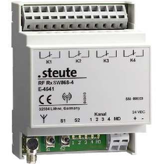 Récepteur 4 canaux, sWave 868,3 MHz, 24Vac/dc - 1188654 | RF Rx SW868 4W 24 VAC/DC-Lire la description