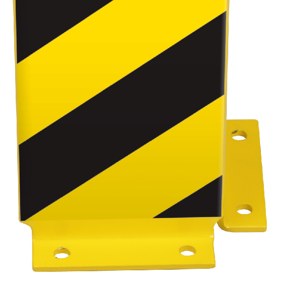 Anfahrschutzprofil L-Form, zum Aufdübeln, gelb/schwarz, Stahlblech, 160x1500x6mm, DGUV-Beschreibung lesen