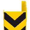 Anfahrschutzprofil L-Form, zum Aufdübeln, gelb/schwarz, Stahlblech, 160x1500x6mm, DGUV