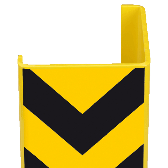 Anfahrschutzprofil L-Form, zum Aufdübeln, gelb/schwarz, Stahlblech, 160x1500x6mm, DGUV-Beschreibung lesen