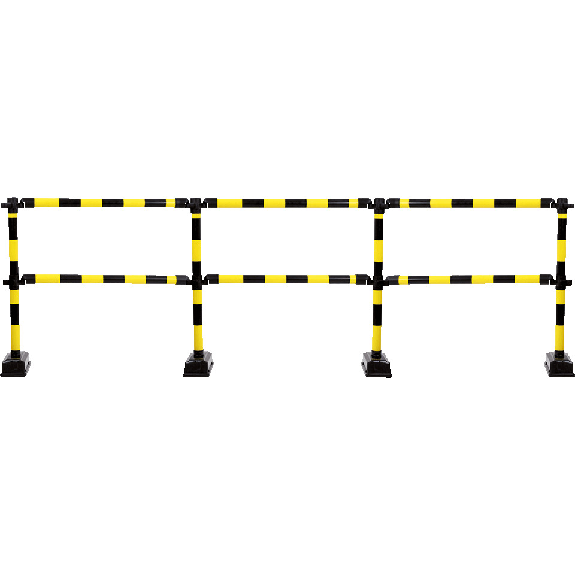 Starter-Set Express-Absperrung 3m, 1m-Modul/2m Erweiterung, 4Füße, gelb/schwarz, 11kg-Beschreibung lesen