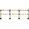 Starter-Set Express-Absperrung 3m, 1m-Modul/2m Erweiterung, 4Füße, gelb/schwarz, 11kg