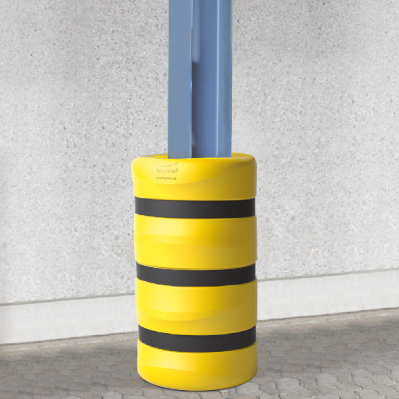 boplan Pfeiler- und Säulenschutz Kolom Protector KP 300, gelb, Ausschnitt für Säulenmaß 300x300mm, Ø 620mm-Beschreibung lesen