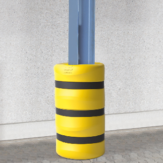 boplan Pfeiler- und Säulenschutz Kolom Protector KP 300, gelb, Ausschnitt für Säulenmaß 300x300mm, Ø 620mm-Beschreibung lesen