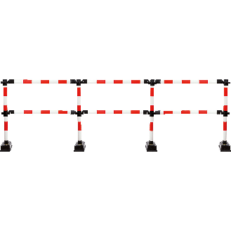 Starter-Set Express-Absperrung 3m, 1m-Modul/2m Erweiterung, 4Füße, rot/weiß, 11kg-Beschreibung lesen