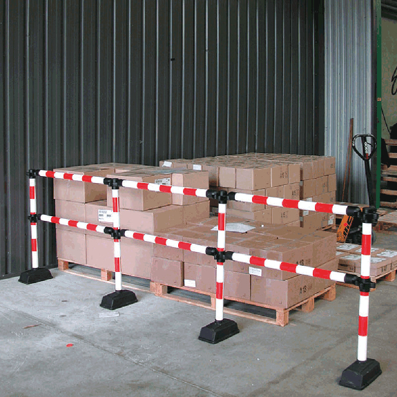 Starter-Set Express-Absperrung 3m, 1m-Modul/2m Erweiterung, 4Füße, rot/weiß, 11kg-Beschreibung lesen