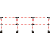 Starter-Set Express-Absperrung 3m, 1m-Modul/2m Erweiterung, 4Füße, rot/weiß, 11kg