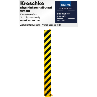Anfahrschutzprofil, L-Form, zum Aufdübeln, gelb pulverbeschichtet, 160x1500x6mm, ASR A1.3-Beschreibung lesen
