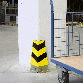 Eckanfahrschutz Bodenwinkel außen, DGUV-Regel108-007, chromat.Stahl, SL 170mm, 400mm, DGUV-Beschreibung lesen