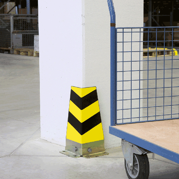Eckanfahrschutz Bodenwinkel außen, DGUV-Regel108-007, chromat.Stahl, SL 170mm, 400mm, DGUV-Beschreibung lesen