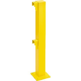 Rammschutz-Standpfosten Anfang/Ende, kunststoffbeschichtet, gelb, Stahl, 1000mm-Beschreibung lesen