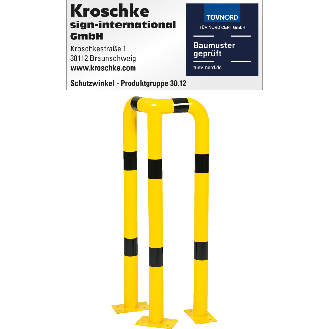 Schutzwinkel, zum Aufdübeln, gelb/schwarz, verzinkt, pulverbeschichtet, 350x1150mm-Beschreibung lesen
