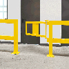 Rammschutz-Geländertür, ge, Stahl, kunststoffbesch., 835x475mm, m.Beschlag 905x520mm Rammschutz-Geländertür, ge, Stahl, kunststoffbesch., 835x475mm, m.Beschlag 905x520mm