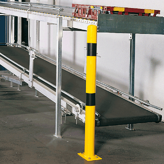 Schutzpfosten XL, z.dübeln, gelb/schwarz, Stahl, pulverbeschichtet, Ø 76mm, 1000mm-Beschreibung lesen