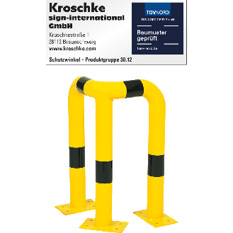 Schutzwinkel, zum Aufdübeln, gelb/schwarz, verzinkt, pulverbeschichtet, 350x650mm-Beschreibung lesen