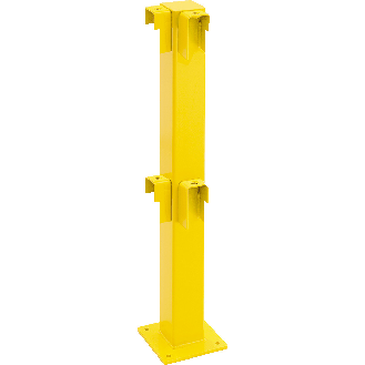 Rammschutz-Standpfosten Ecke, kunststoffbeschichtet, gelb, Stahl, 1000mm-Beschreibung lesen