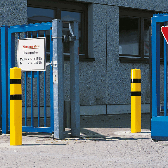 Schutzpfosten XXL, z.dübeln, gelb/schwarz, Stahl, pulverbeschichtet, Ø 159mm, 1300mm Schutzpfosten XXL, z.dübeln, gelb/schwarz, Stahl, pulverbeschichtet, Ø 159mm, 1300mm-Beschreibung lesen
