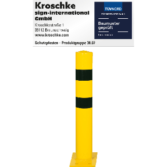 Schutzpfosten XXL, z.dübeln, gelb/schwarz, Stahl, pulverbeschichtet, Ø 159mm, 1300mm-Beschreibung lesen