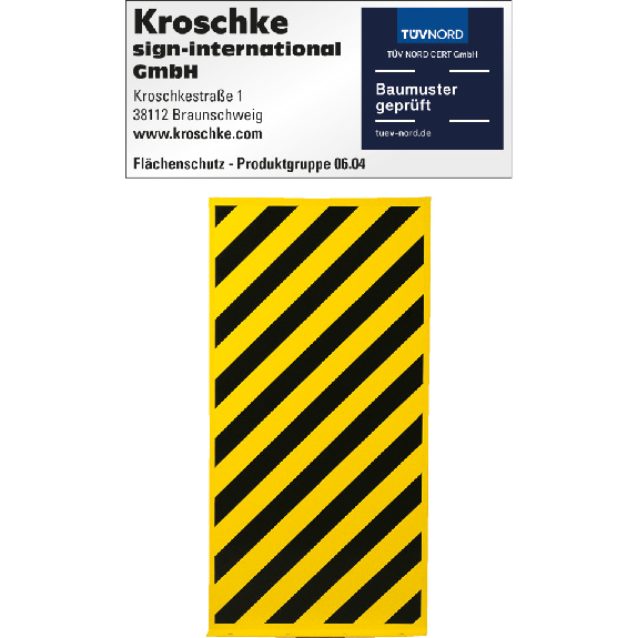 Zuschnitte für Flächenschutzprofile, gelb/schwarz, Folie, selbstklebend, 480x980mm-Leggi tutto