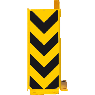Anfahrschutzprofil L-Form, zum Aufdübeln, gelb/schwarz, Stahlblech, 160x400x6mm, DGUV-Beschreibung lesen