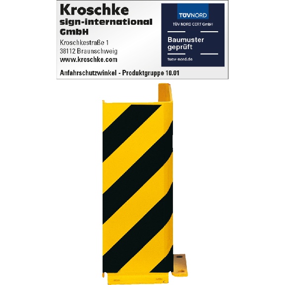 Anfahrschutzprofil, L-Form, zum Aufdübeln, gelb pulverbeschichtet, 160x400x6mm, ASR A1.3 Anfahrschutzprofil, L-Form, zum Aufdübeln, gelb pulverbeschichtet, 160x400x6mm, ASR A1.3-Beschreibung lesen