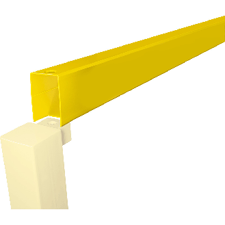Rammschutz-Querbalken, zum Aufdübeln, kunststoffbeschichtet, gelb, Stahl, 1200mm-Beschreibung lesen
