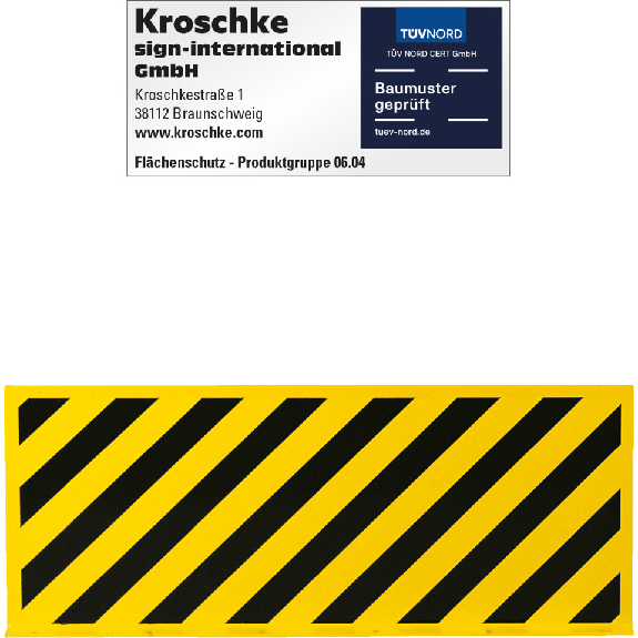 Zuschnitte für Flächenschutzprofile, gelb/schwarz, Folie, selbstklebend, 980x380mm-Leggi tutto