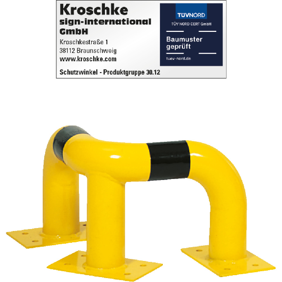 Schutzwinkel, zum Aufdübeln, gelb/schwarz, verzinkt, pulverbeschichtet, 350x250mm-Beschreibung lesen
