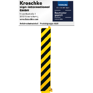Anfahrschutzprofil, L-Form, zum Aufdübeln, gelb pulverbeschichtet, 160x1000x6mm, ASR A1.3-Beschreibung lesen