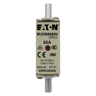 NH FUSE 80A 500V GG/GL SIZE 000 - 80NHG000B-Lire la description